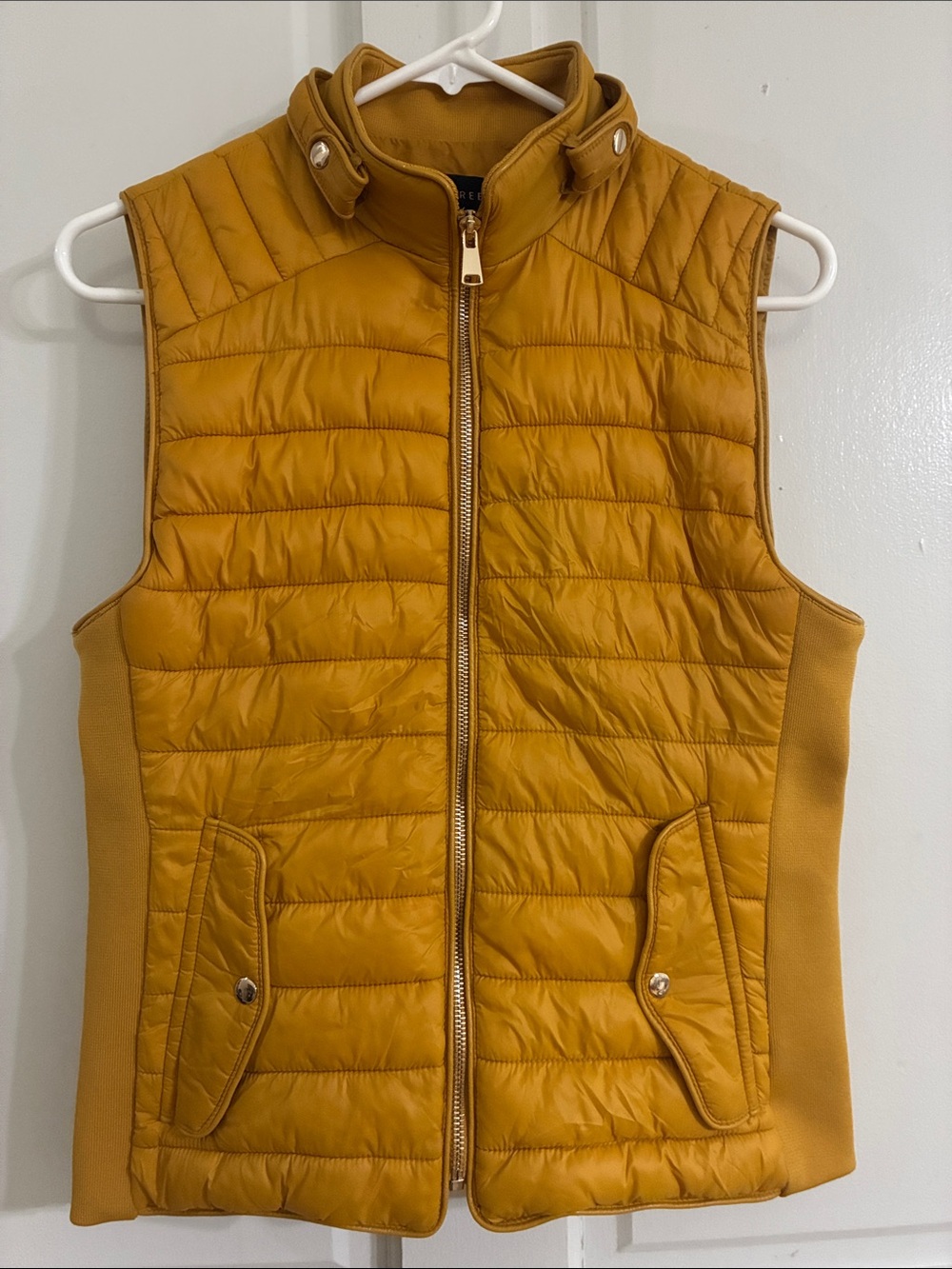 Love Tree Mustard Quilted Puffer Vest